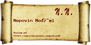 Nepovin Noémi névjegykártya